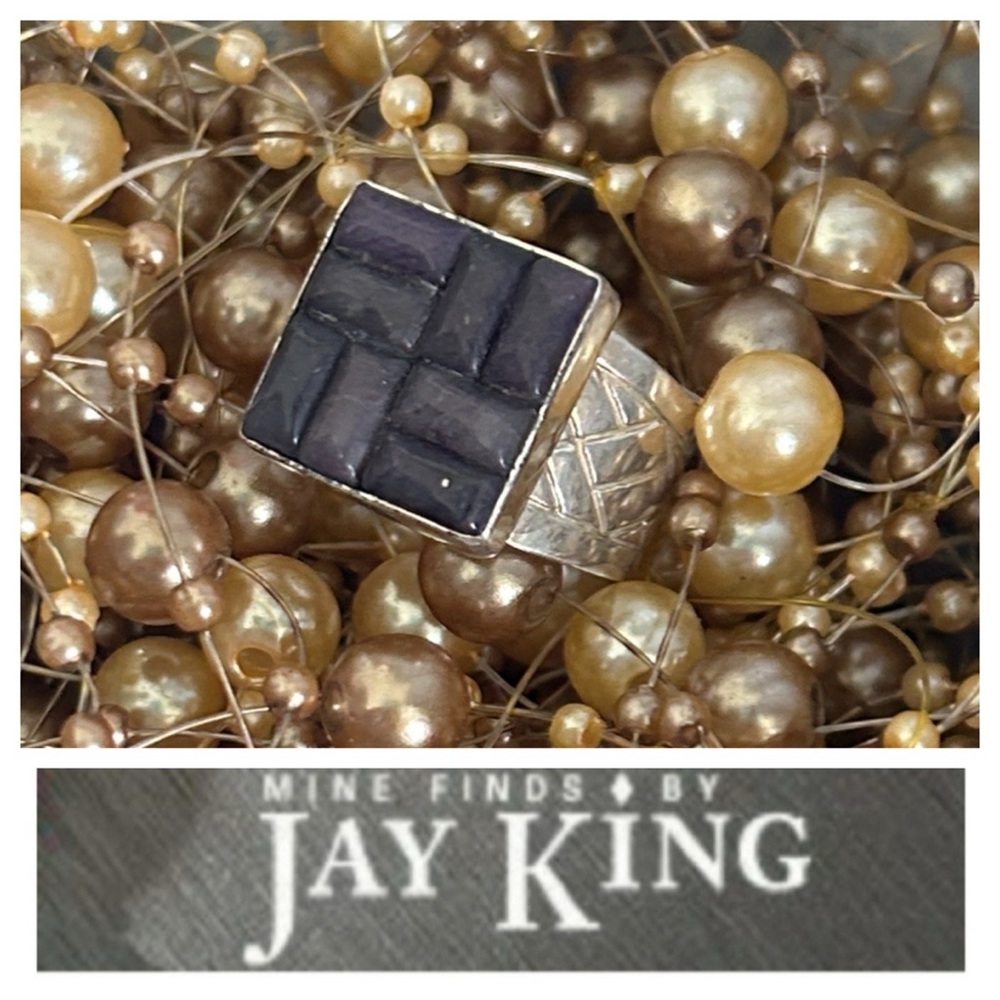 Vintage Jay King Purple Jade Mosaic Ring